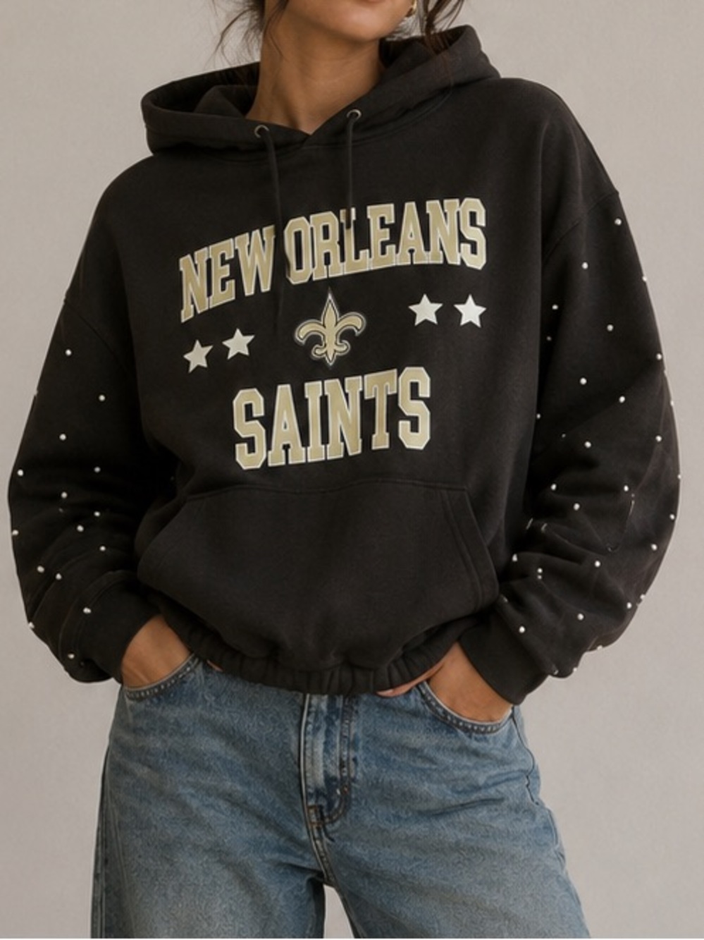Gameday Couture New Orleans Saints Rhinestone Hoodie – XL